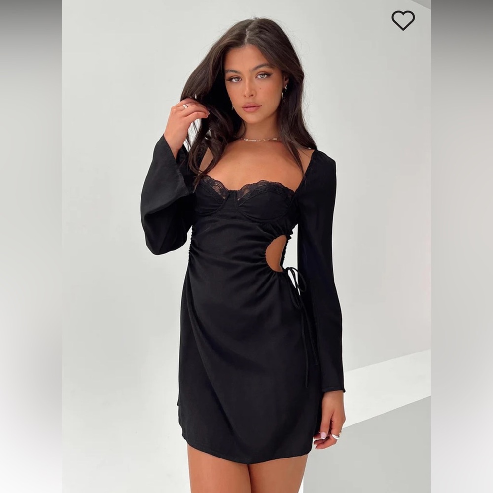Princess Polly Black Lace Cutout Dress